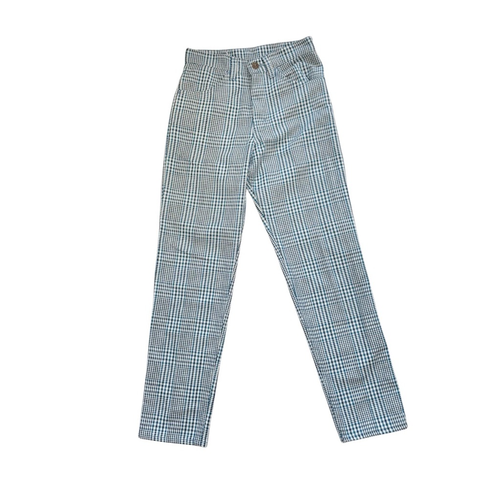 Vintage 70s Levi’s Plaid Straight Leg Pants Stra-Press XXS